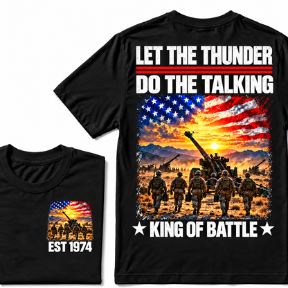 LET THE THUNDER DO THE TALKING KING OF BATTLE Custom Birth Year T-shirts