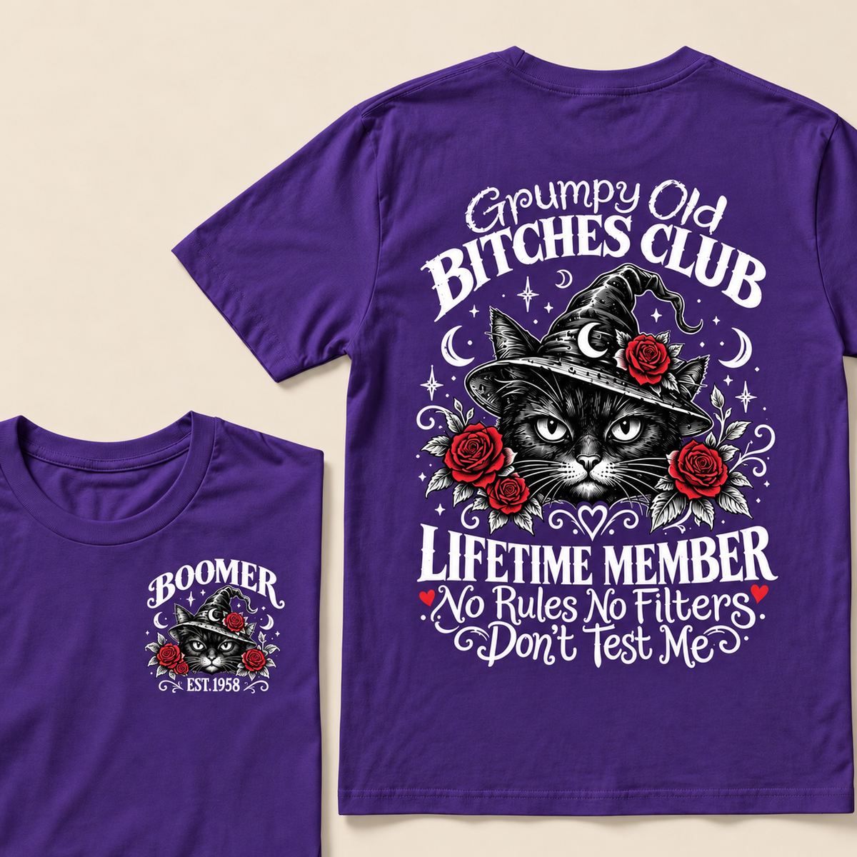 Grumpy Old Bitches Club Lifetime Member Don't Try Me Custom Year T-shirt