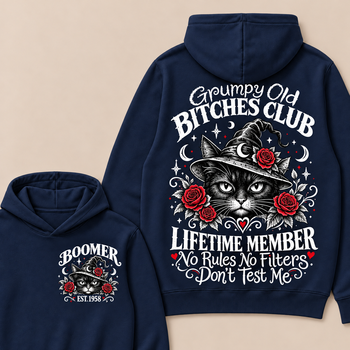 Custom Your Year Grumpy Old Bitches Club Lifetime Member Don't Try Me Hoodie