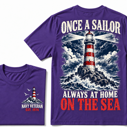 Once A Sailor Always At Home On The Sea Custom Year T-shirt