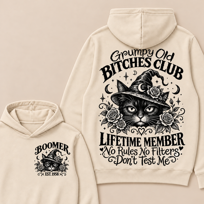 Custom Your Year Grumpy Old Bitches Club Lifetime Member Don't Try Me Hoodie