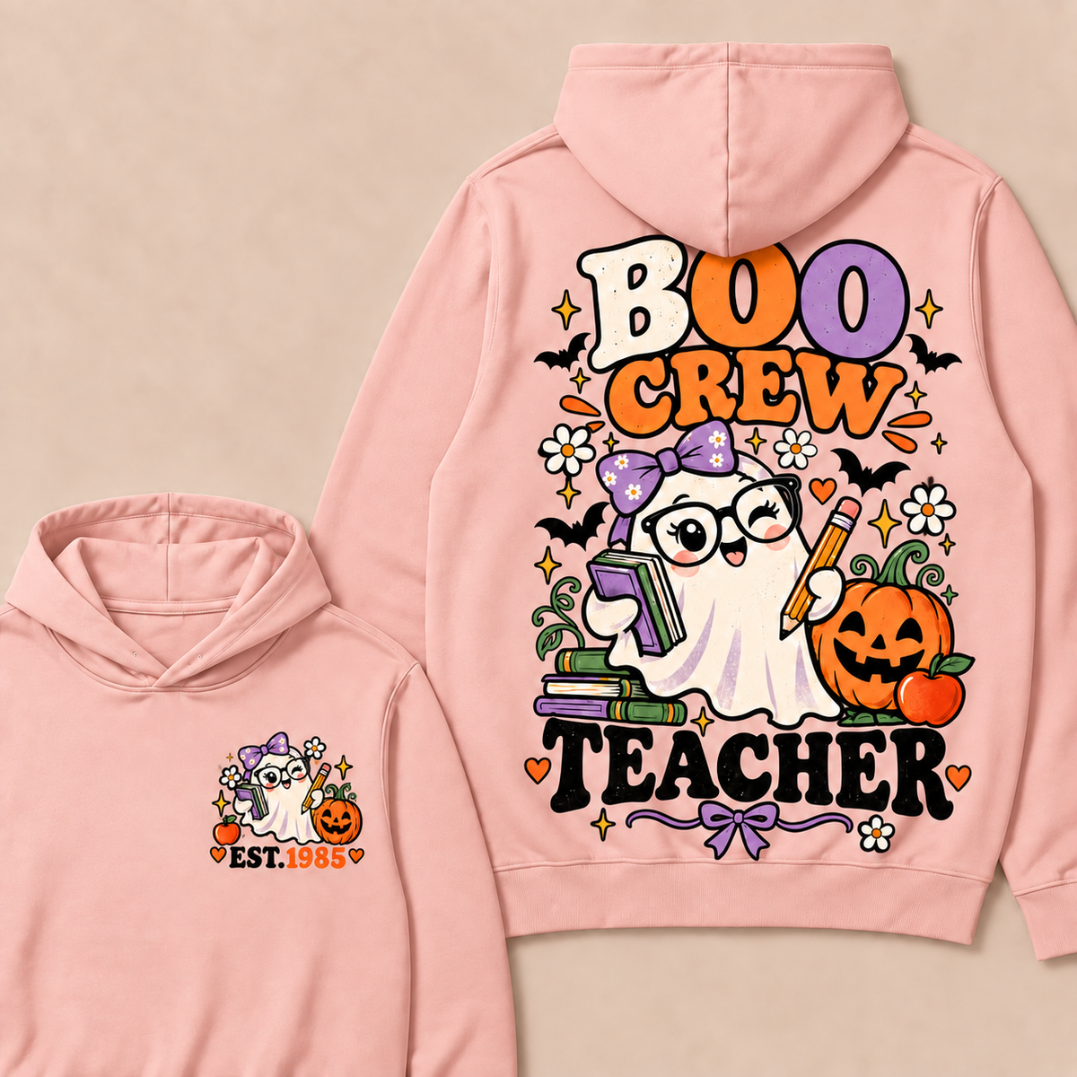 Boo Crew Teacher Custom Year Hoodies