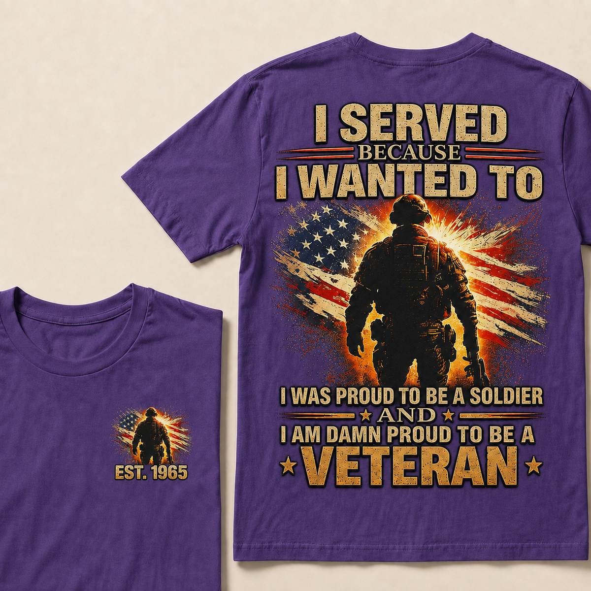 I Served Because I Wanted To I Was Proud To Be A Soldier And I Am Damn Proud To Be A Veteran Custom Year T-shirt