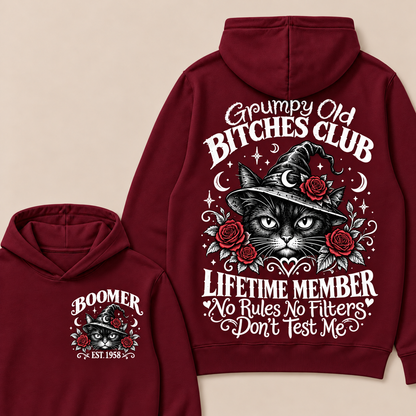 Custom Your Year Grumpy Old Bitches Club Lifetime Member Don't Try Me Hoodie
