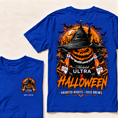 Michelob Ultra Halloween — Haunted Nights & Cold Brews Pumpkin Tee