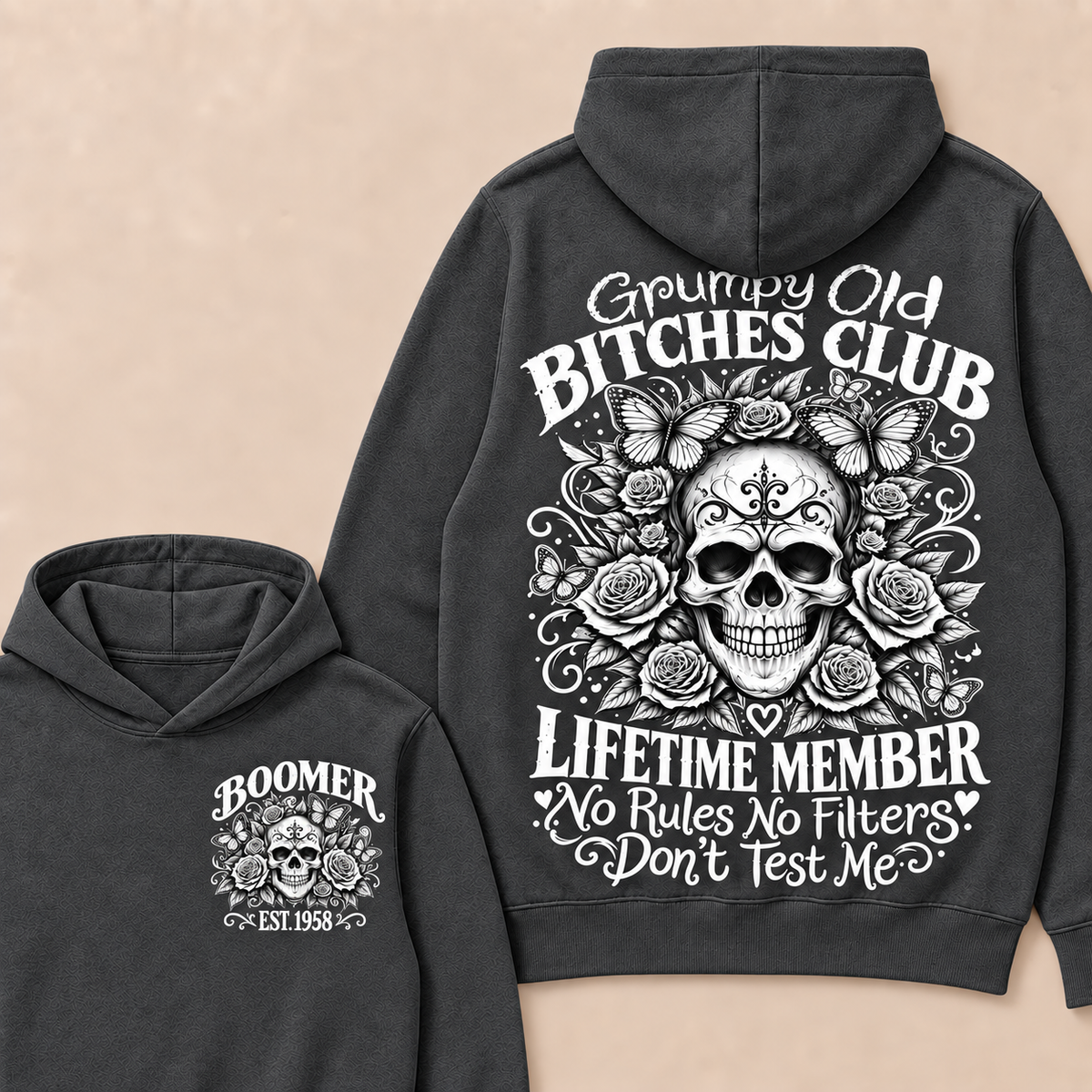 Custom Your Year Grumpy Old Bitches Club Lifetime Member Don't Try Me Hoodie