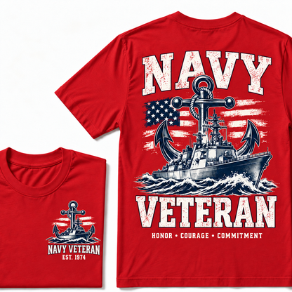 Navy Veteran Honor • Courage • Commitment Custom Year T-shirt