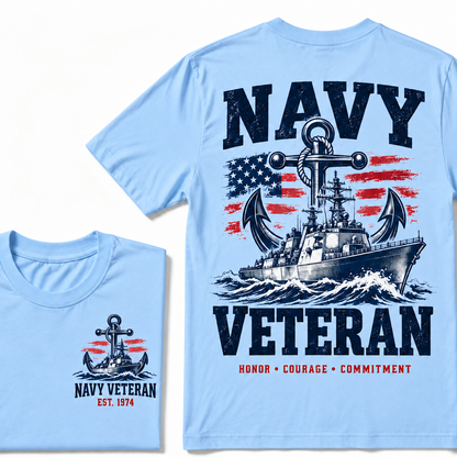 Navy Veteran Honor • Courage • Commitment Custom Year T-shirt