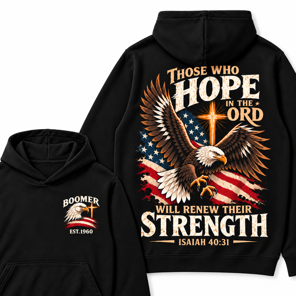 Custom EST.Year Those Who Hope In The Lord Will Renew Their Strength | Isaiah 40:31 Hoodie