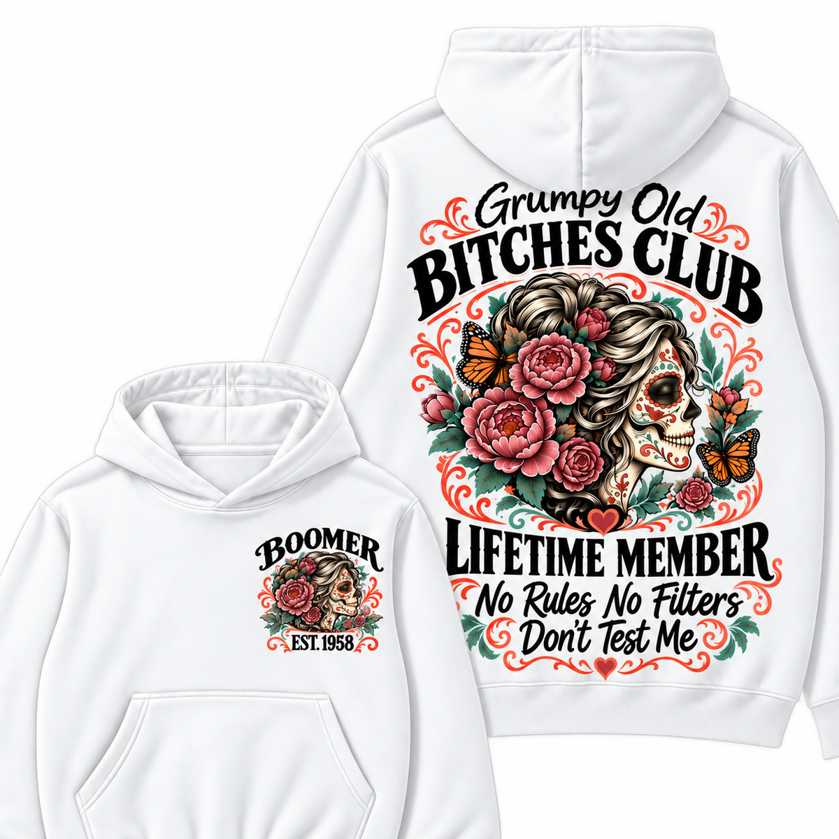 Custom Your Year Grumpy Old Bitches Club Lifetime Member Don't Try Me Hoodies