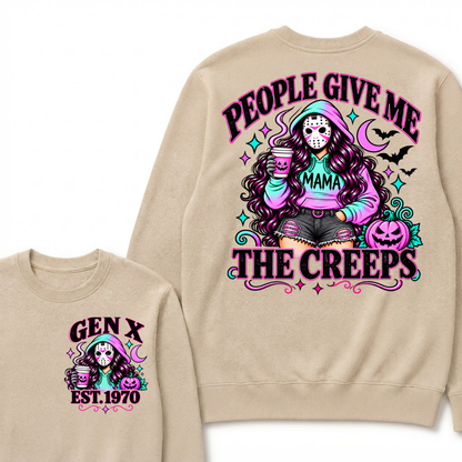 Gen X People Give Me the Creeps Halloween Sweatshirts – Custom Birth Year