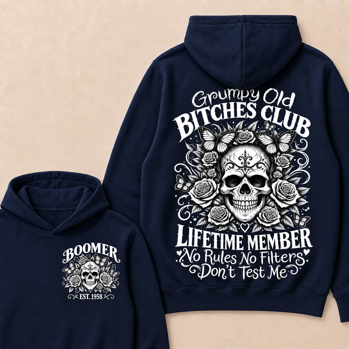 Custom Your Year Grumpy Old Bitches Club Lifetime Member Don't Try Me Hoodie