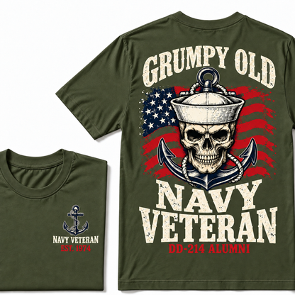 Grumpy Old Navy Veteran Dd-214 Alumni Custom Year T-shirt
