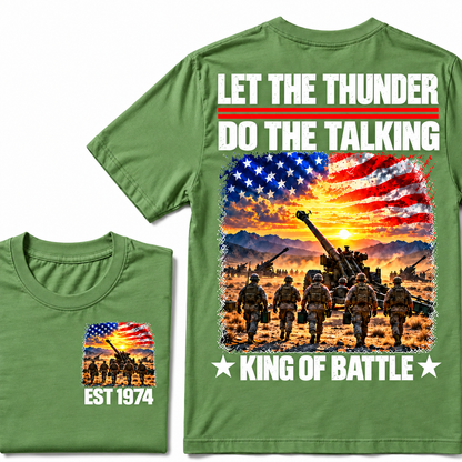 LET THE THUNDER DO THE TALKING KING OF BATTLE Custom Birth Year T-shirts