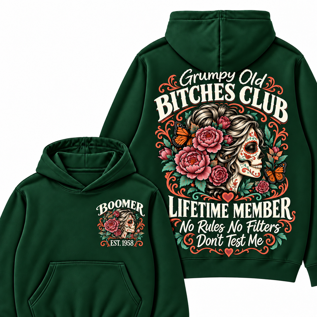 Custom Your Year Grumpy Old Bitches Club Lifetime Member Don't Try Me Hoodies