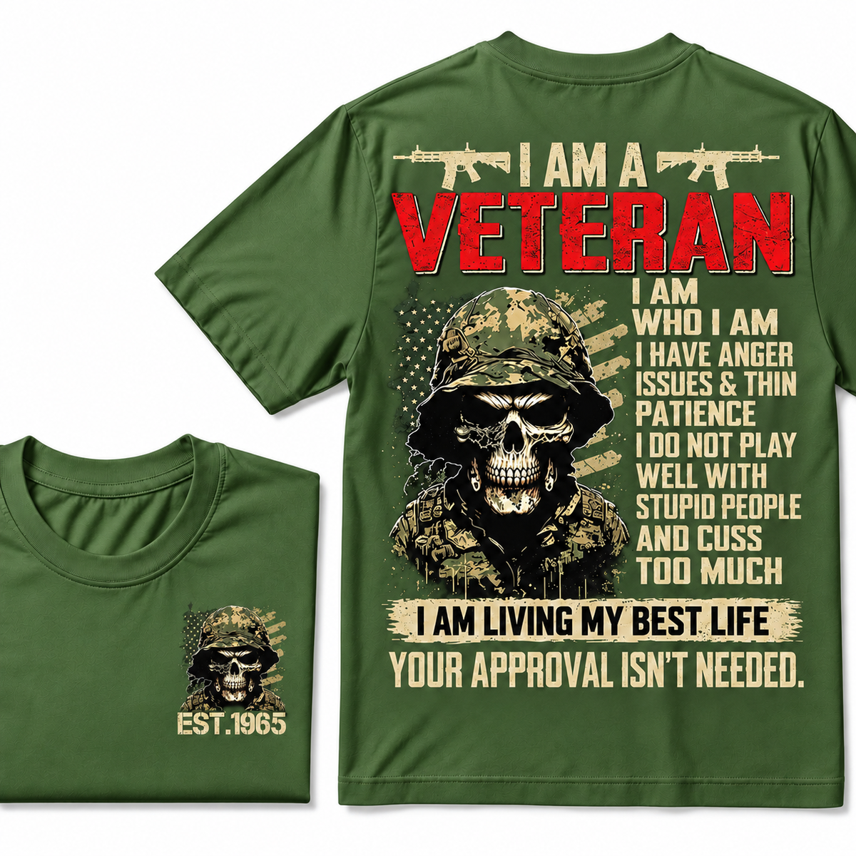 I Am A Veteran I Am Who I Am Custom Year T-shirts