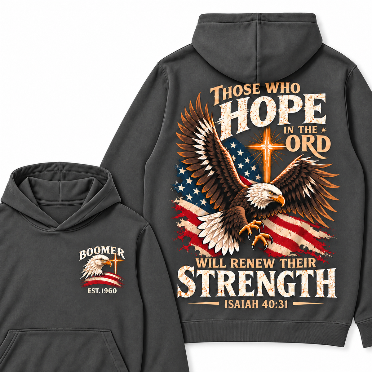Custom EST.Year Those Who Hope In The Lord Will Renew Their Strength | Isaiah 40:31 Hoodie