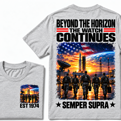 BEYOND THE HORIZON THE WATCH CONTINUES SEMPER SUPRA Custom Birth Year T-shirt