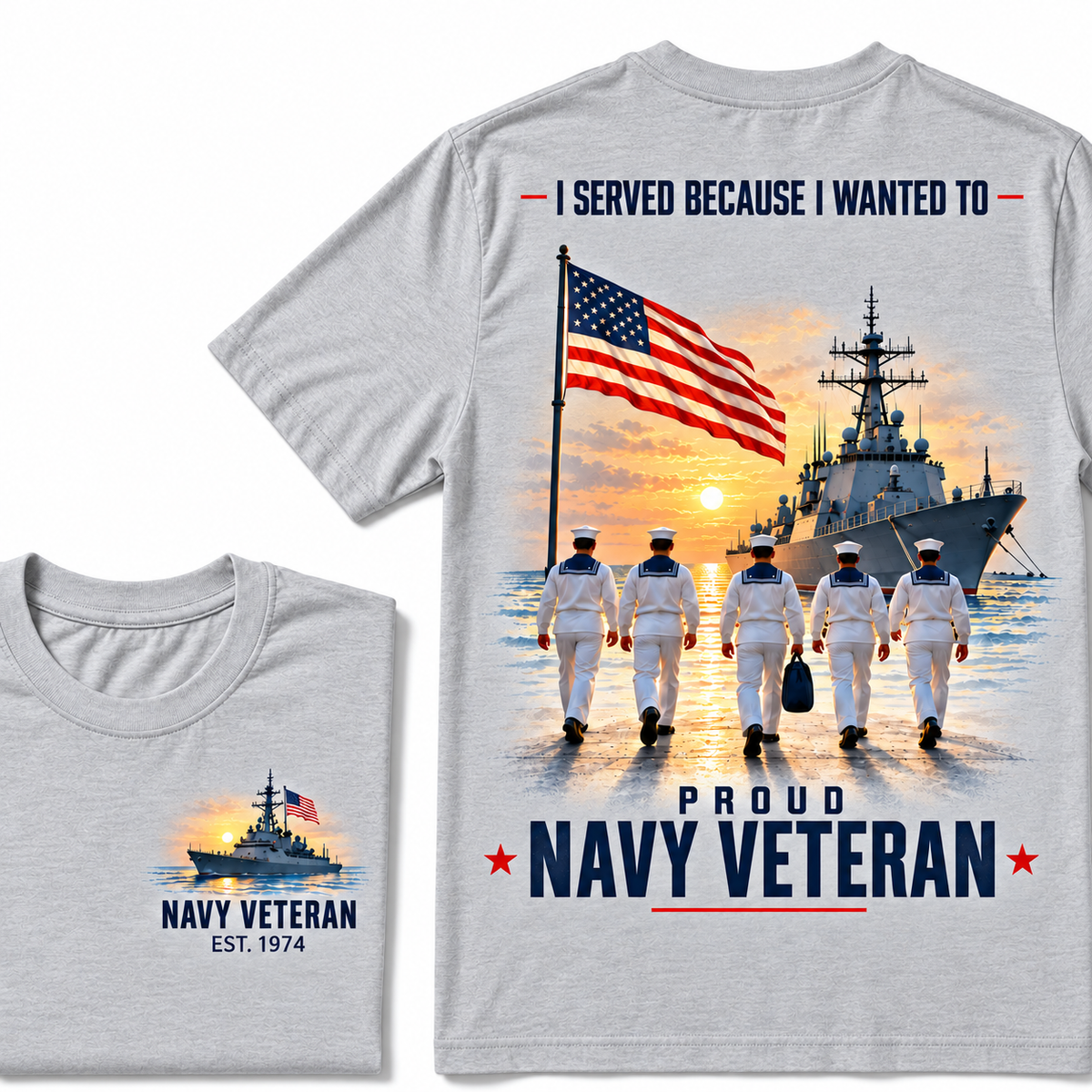 I Served Because I Wanted To Proud Navy Veteran Custom Your Birth Year T-shirt