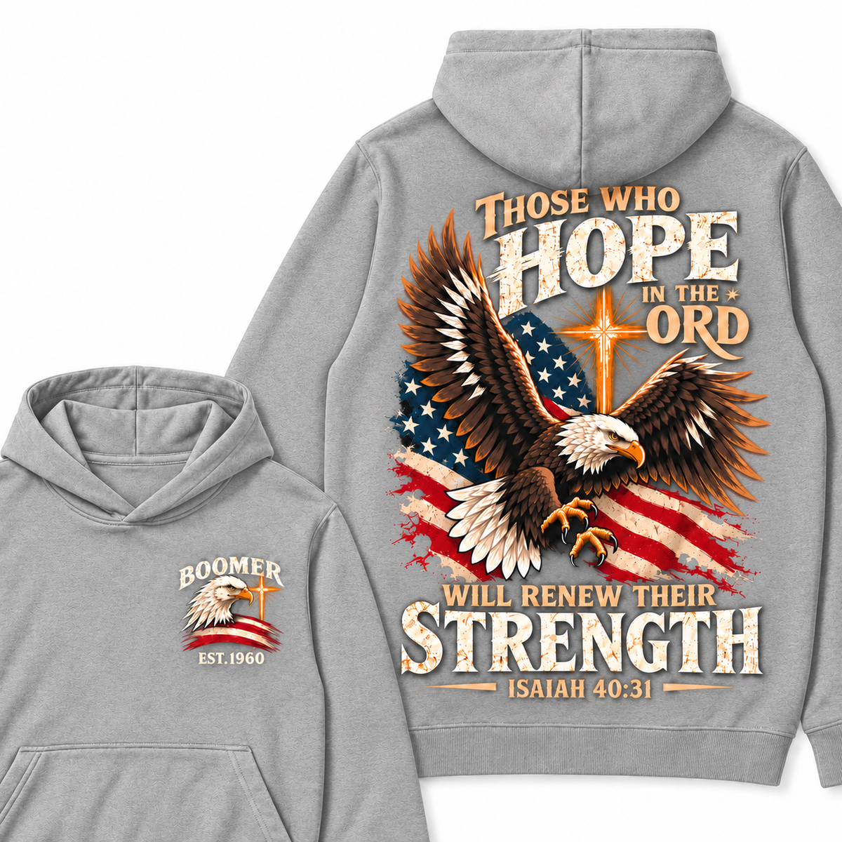 Custom EST.Year Those Who Hope In The Lord Will Renew Their Strength | Isaiah 40:31 Hoodie