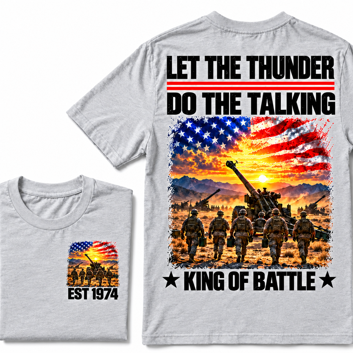 LET THE THUNDER DO THE TALKING KING OF BATTLE Custom Birth Year T-shirts