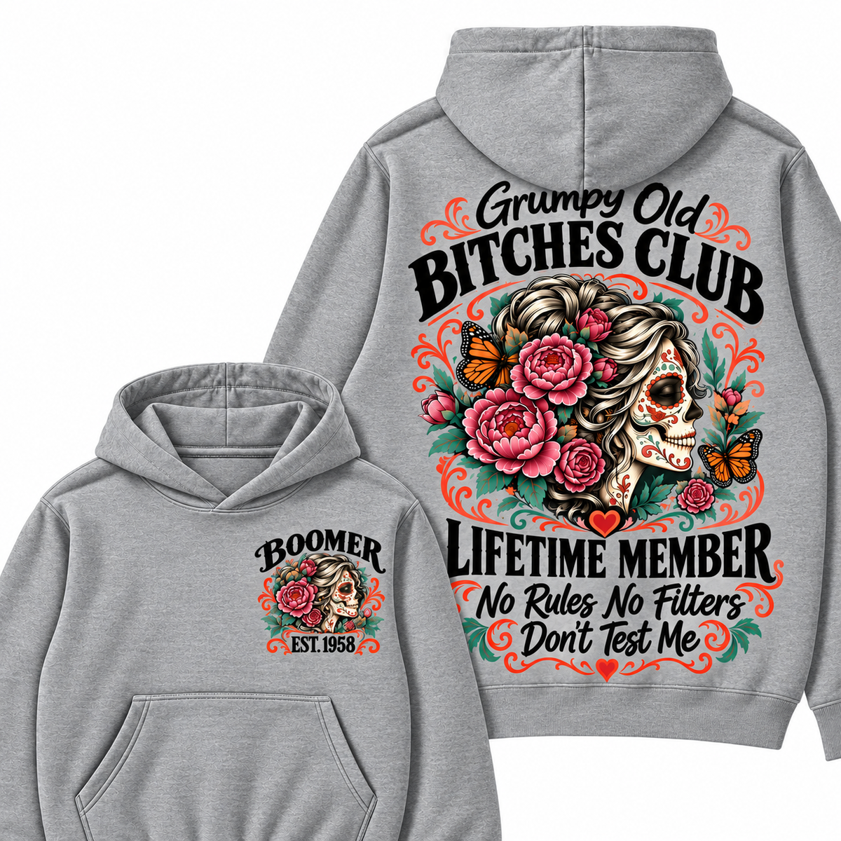 Custom Your Year Grumpy Old Bitches Club Lifetime Member Don't Try Me Hoodies