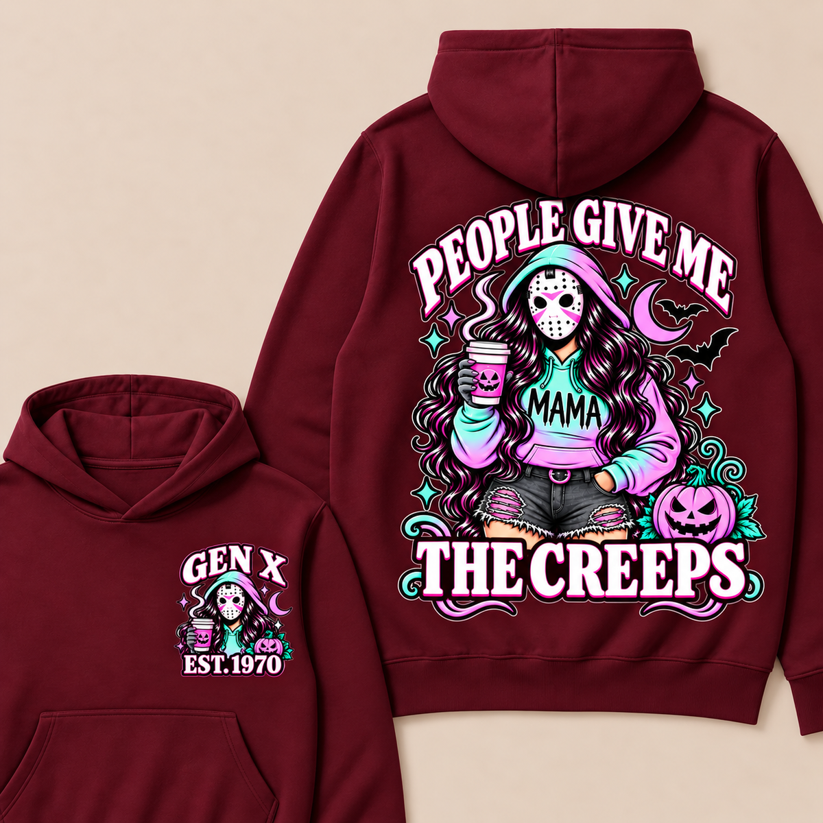 Gen X People Give Me the Creeps Halloween Hoodie– Custom Birth Year