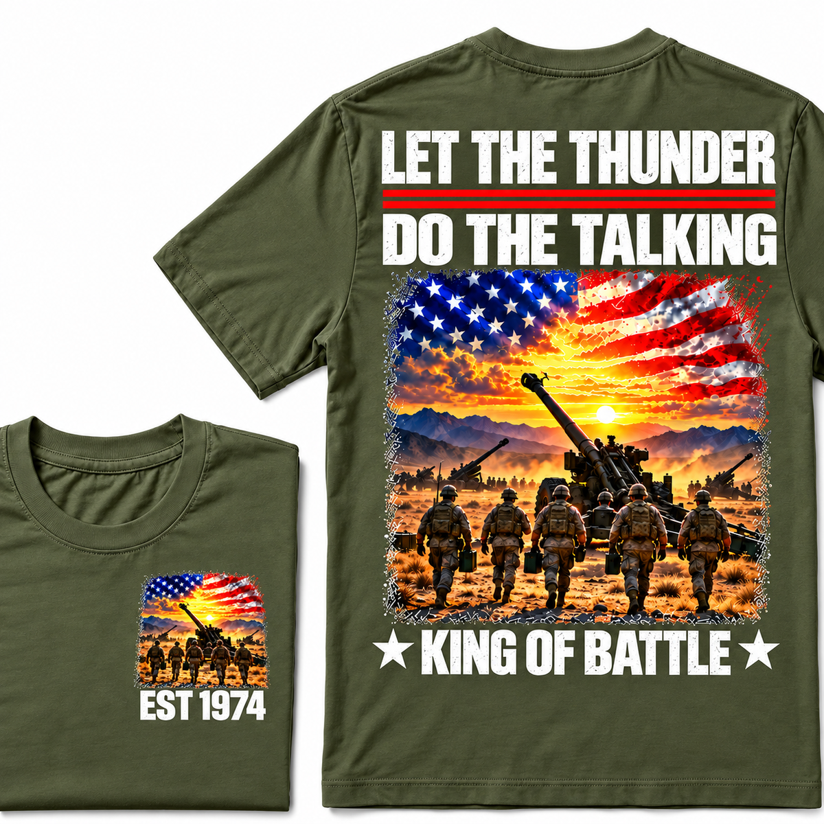 LET THE THUNDER DO THE TALKING KING OF BATTLE Custom Birth Year T-shirts