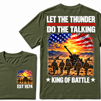 LET THE THUNDER DO THE TALKING KING OF BATTLE Custom Birth Year T-shirts
