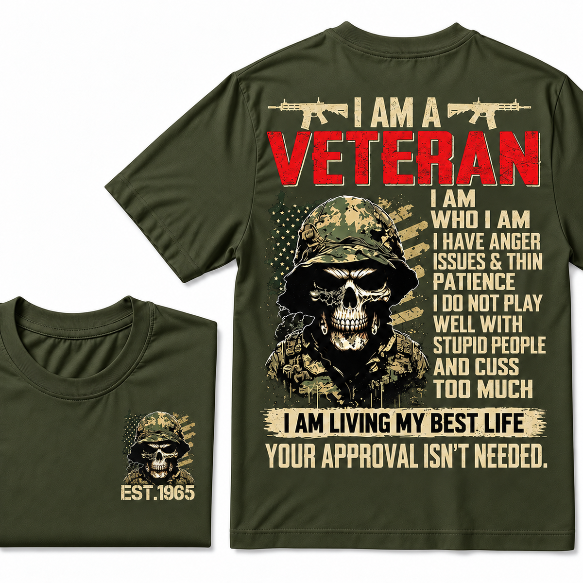 I Am A Veteran I Am Who I Am Custom Year T-shirts