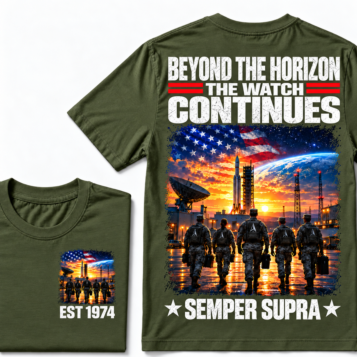 BEYOND THE HORIZON THE WATCH CONTINUES SEMPER SUPRA Custom Birth Year T-shirt