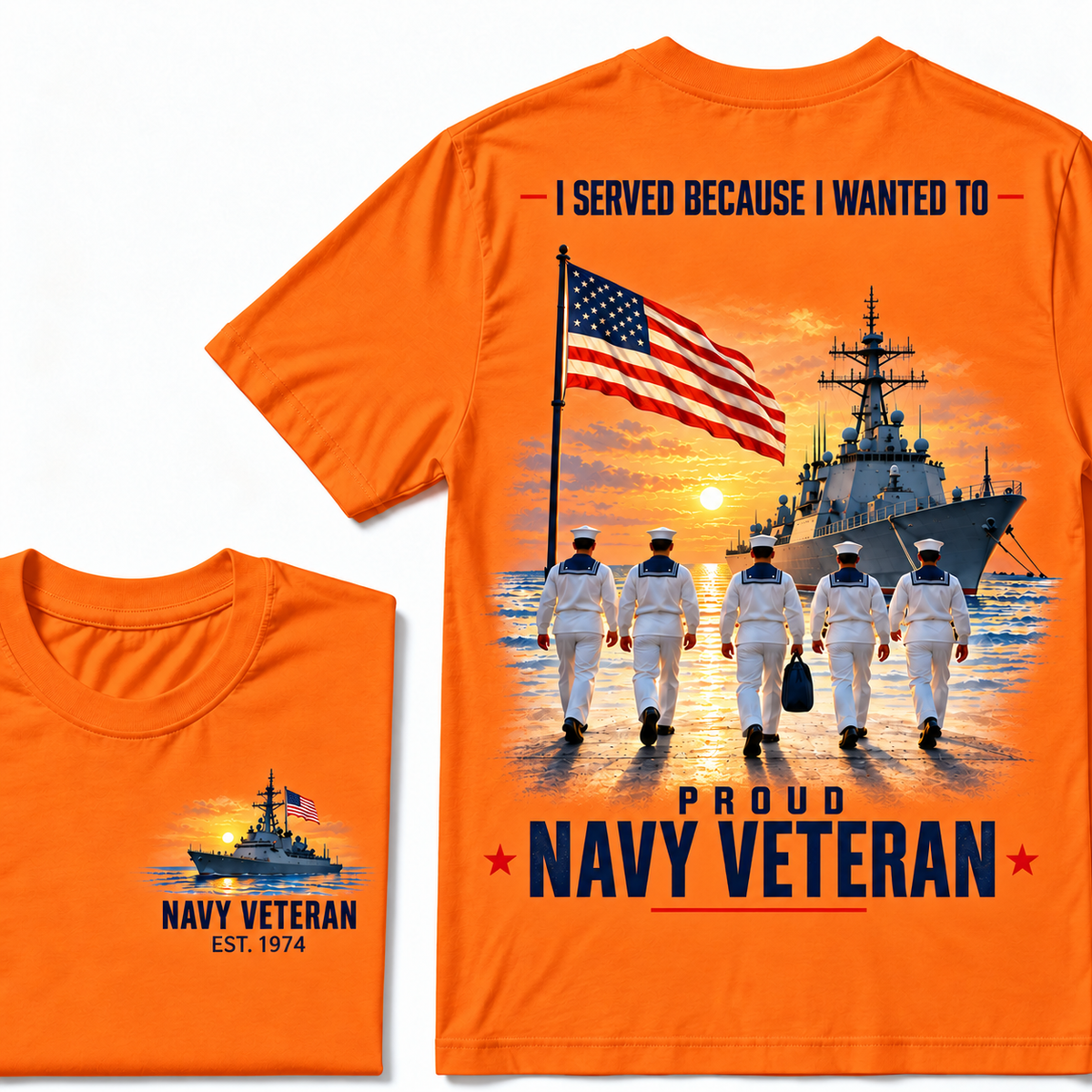 I Served Because I Wanted To Proud Navy Veteran Custom Your Birth Year T-shirt