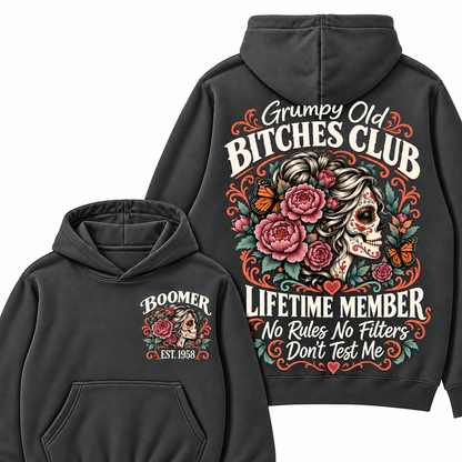 Custom Your Year Grumpy Old Bitches Club Lifetime Member Don't Try Me Hoodies