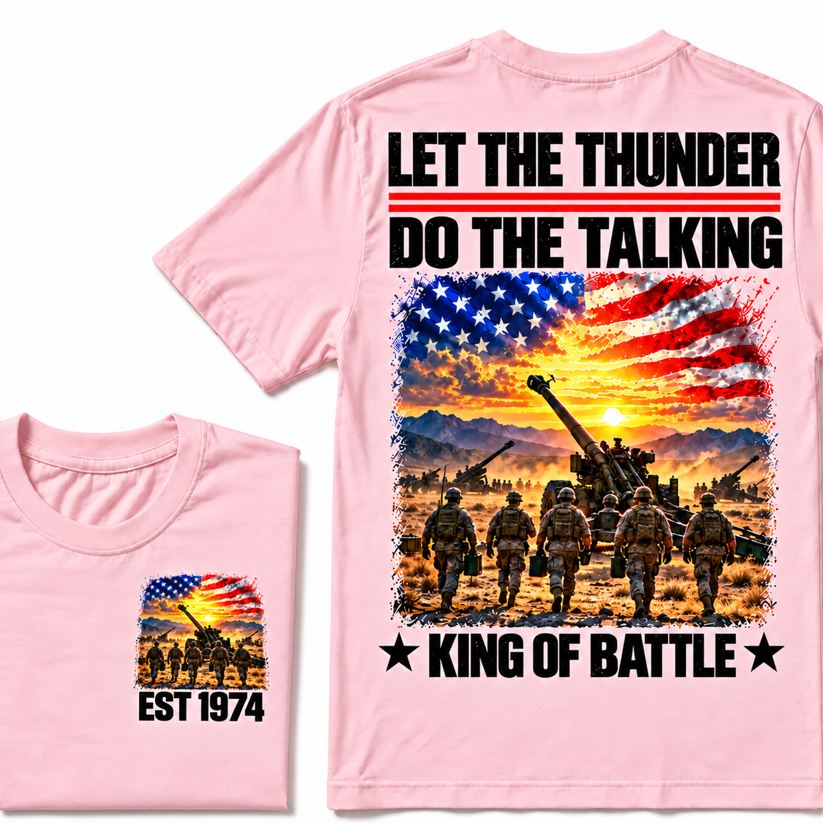 LET THE THUNDER DO THE TALKING KING OF BATTLE Custom Birth Year T-shirts