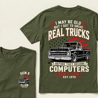 Custom EST.Year I May Be Old But I Got To Drive Real Trucks Vintage Chevy T-Shirt