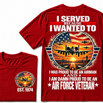 I Served Because I Wanted To I Was Proud To Be An Airman And I Am Damn Proud To Be An Air Force Veteran Custom Your Birth Year Hoodies