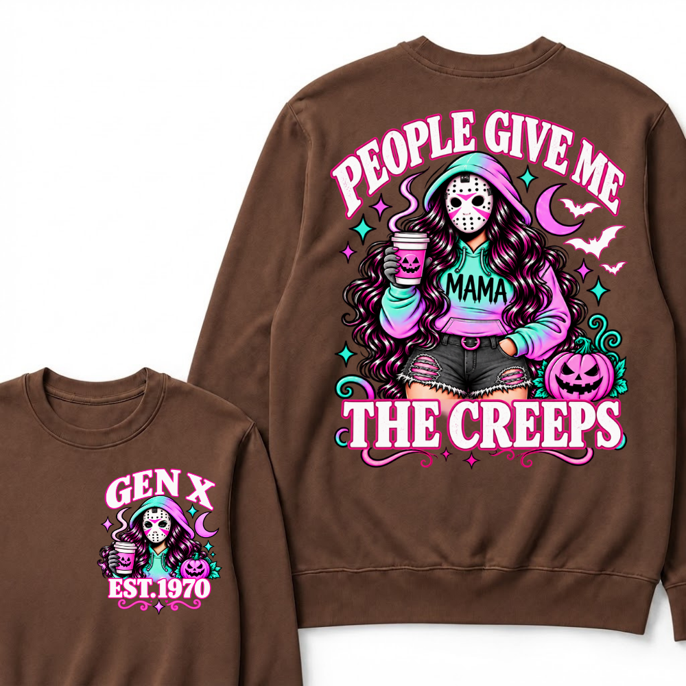 Gen X People Give Me the Creeps Halloween Sweatshirts – Custom Birth Year