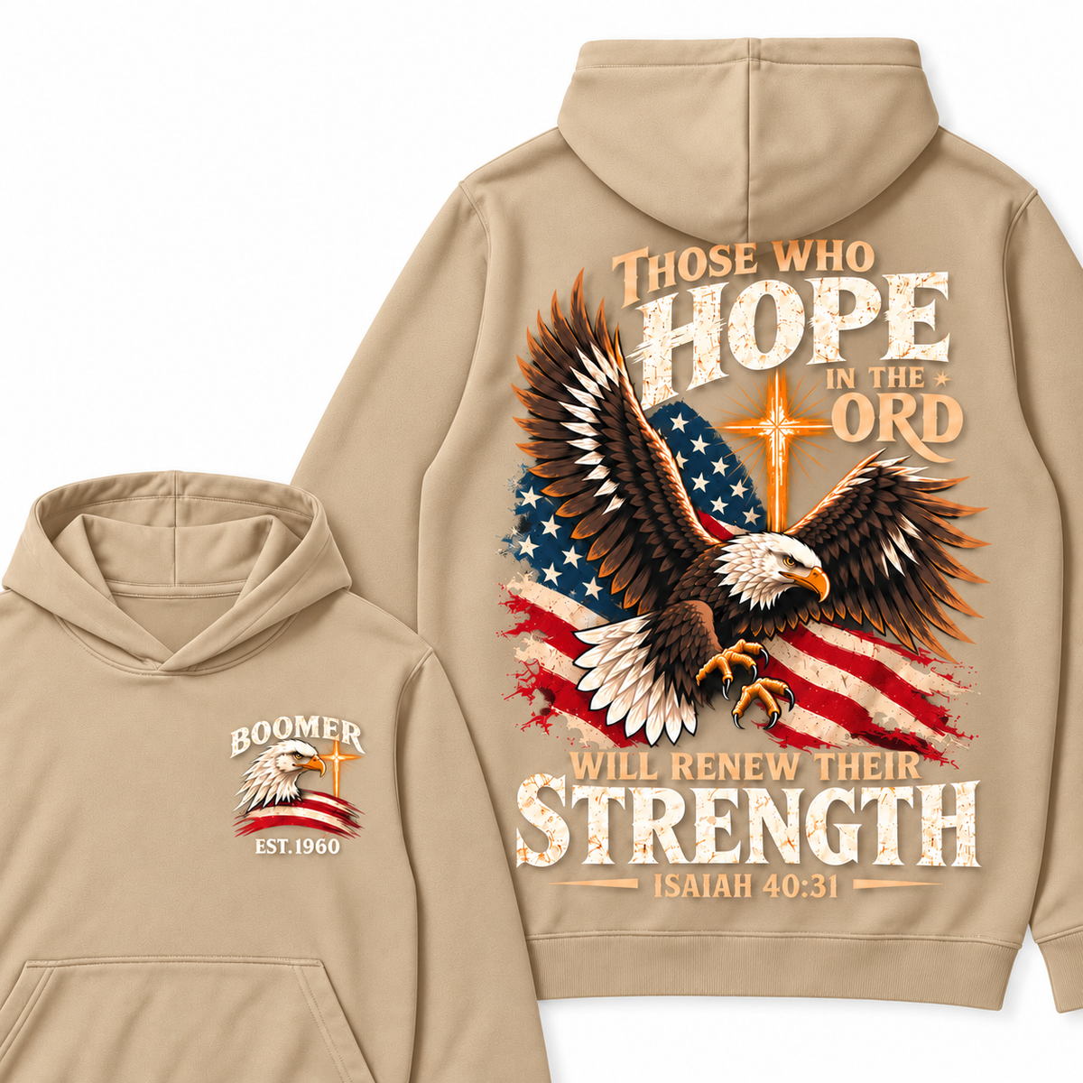 Custom EST.Year Those Who Hope In The Lord Will Renew Their Strength | Isaiah 40:31 Hoodie