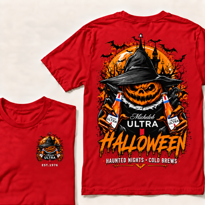 Michelob Ultra Halloween — Haunted Nights & Cold Brews Pumpkin Tee