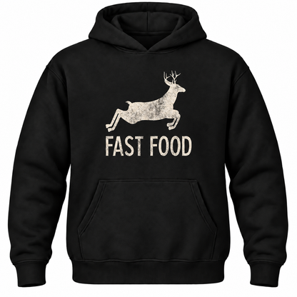 Funny Hunting Hoodie: Fast Food Deer Graphic, Hunter Gift