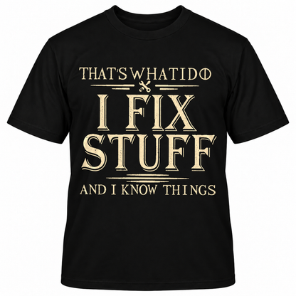 THAT'S WHAT I DO I FIX STUFF AND I KNOW THINGS T-Shirts