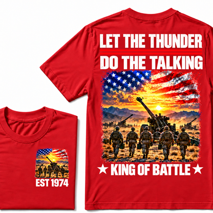 LET THE THUNDER DO THE TALKING KING OF BATTLE Custom Birth Year T-shirts
