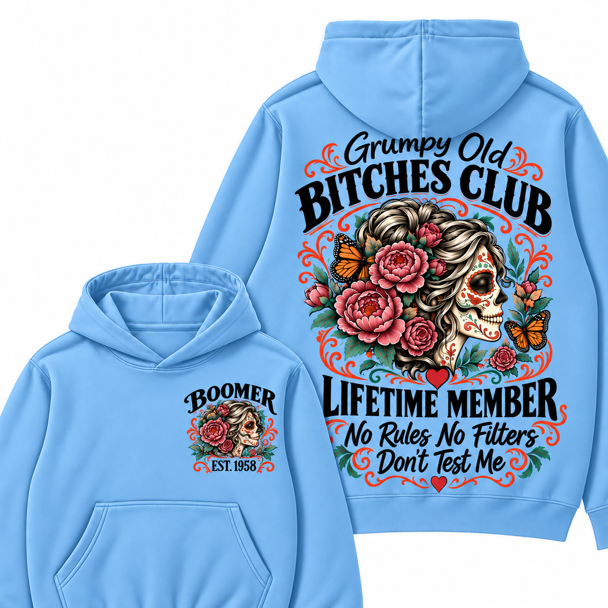 Custom Your Year Grumpy Old Bitches Club Lifetime Member Don't Try Me Hoodies
