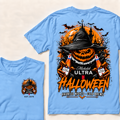 Michelob Ultra Halloween — Haunted Nights & Cold Brews Pumpkin Tee