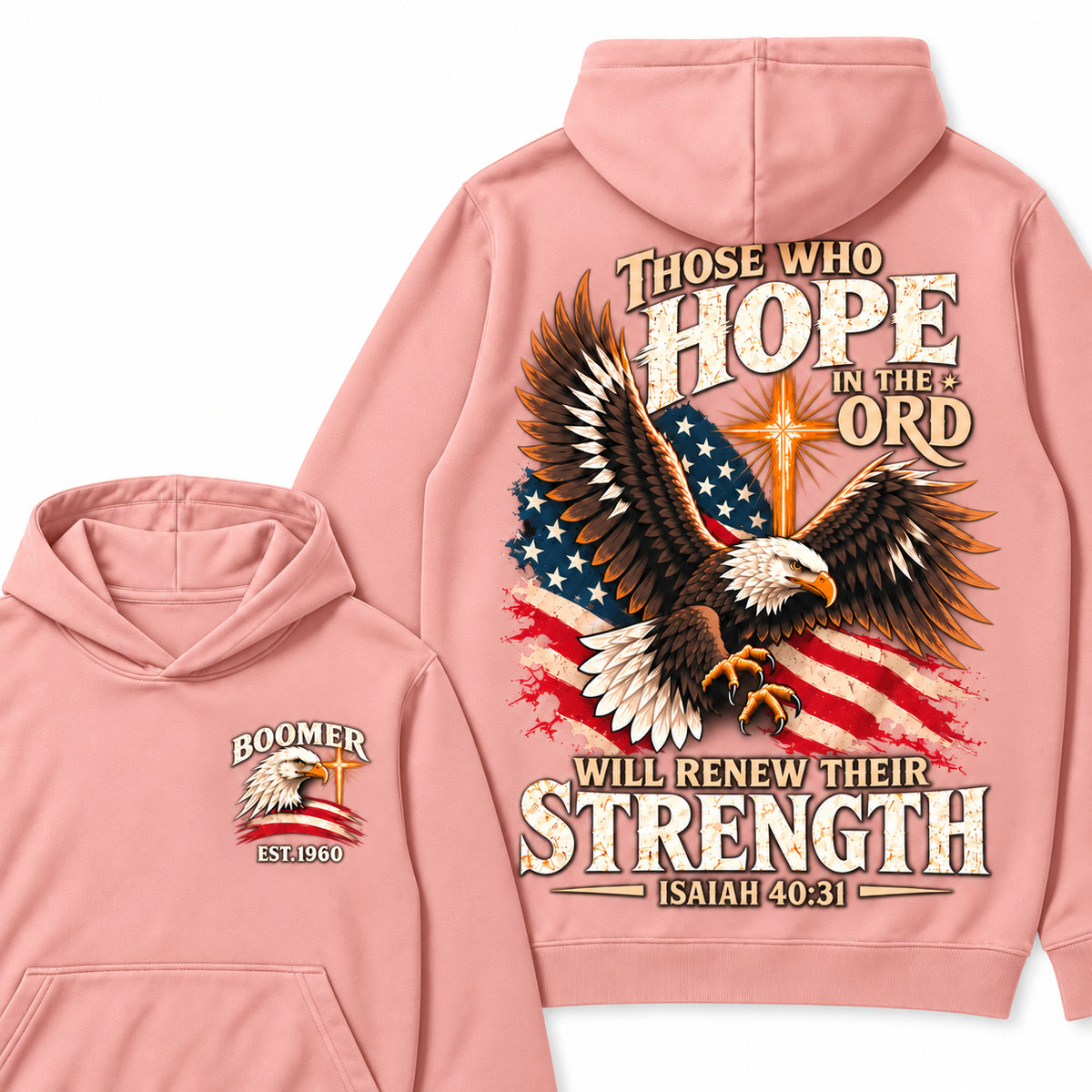 Custom EST.Year Those Who Hope In The Lord Will Renew Their Strength | Isaiah 40:31 Hoodie