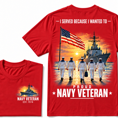 I Served Because I Wanted To Proud Navy Veteran Custom Your Birth Year T-shirt