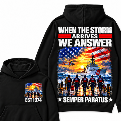 WHEN THE STORM ARRIVES WE ARSWER SEMPER PARATUS Custom Your Birth Year Hoodie