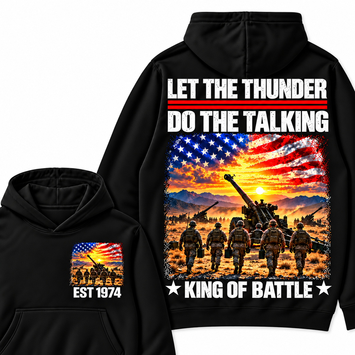 LET THE THUNDER DO THE TALKING KING OF BATTLE Custom Your Birth Year Hoodie