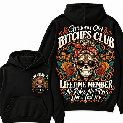Custom Your Year Grumpy Old Bitches Club Lifetime Member Don't Try Me Hoodies