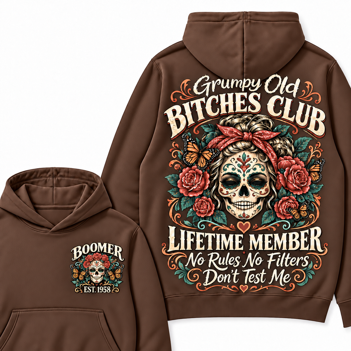 Custom Your Year Grumpy Old Bitches Club Lifetime Member Don't Try Me Hoodies